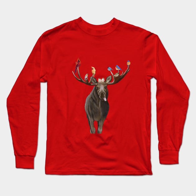 Moose Feathers Long Sleeve T-Shirt by Julie Townsend Studio